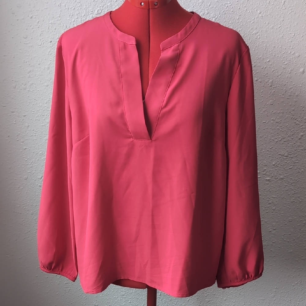 J. Crew Pink Long Sleeve Blouse Women's Large